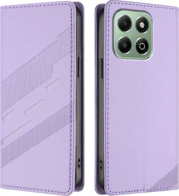 Image de Etui pour Honor X6B/Honor X6A, étui portefeuille en cuirPolyuréthaneavec fente pour carte et fonction stand Violett