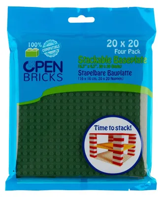 Produktbild von OPEN BRICKS OB-P20OG4 Bauplatten 20x20 cm Olivgrün, 4 Stück