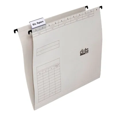 Produktbild von Hängemappen A4, 25 Stück, lichtgrau, 230 g/qm Karton, Metallschiene