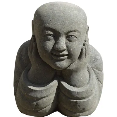 Produktbild von Stonox Shaolin Mönch Figur Thrissur Basanit frostbeständig 68x150x72cm