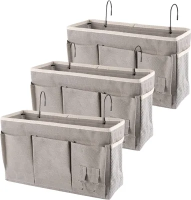 Produktbild von 3er Set Betttasche zum Einhängen, Hängeorganizer Bett Organizer, 35 x 12 x 20 cm Hängetasche Bettorganizer für Zuhause, Schlafzimmer