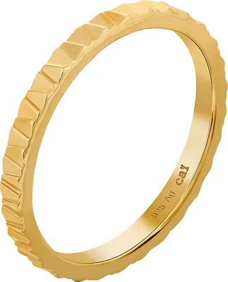 Produktbild von cai Ring 925 Silber vergoldet Muster Stacking