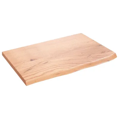 Productafbeelding van Wastafelblad 60x40x2 behandeld massief hout lichtbruin