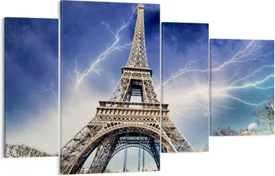 Produktbild von Bild auf Leinwand - Leinwandbild - Eiffle Paris Turm - 120x70cm - Wand Bild - Wanddeko - Wandbilder - Leinwanddruck - Bilder - Kunstdruck - Wanddekoration - Leinwand bilder - Wandkunst - DL120x70-2484