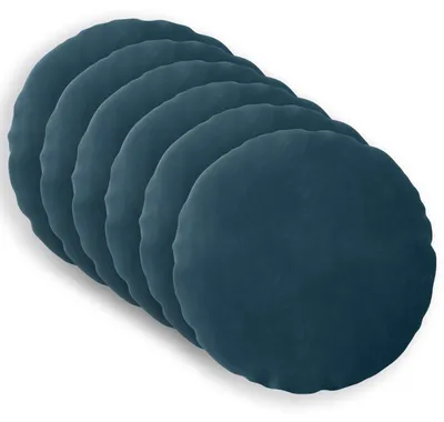 Imagen del producto de vidaXL Cojines con fundas HEERLEN, 6 unidades, color azul, de terciopelo