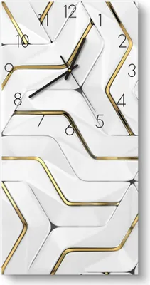 Produktbild von DEQORI Glasuhr 30x60 cm Zahlen 'Hochglanzmuster' Wanduhr Glas Uhr Design leise