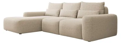 Produktbild von Selsey Carnos – Ecksofa mit Schlaffunktion, Lendenkissen, Chenille, Beige, links