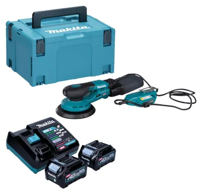 Produktbild von Makita BO 002 CGD201 Akku Exzenterschleifer 40 V max. 150 mm 5,0 mm Hub Brushless + 2x Akku 2,5 Ah + Ladegerät + Makpac