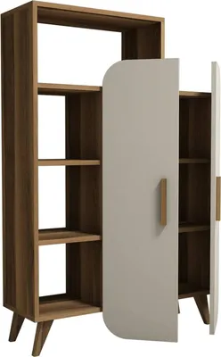 Immagine prodotto di Agni - Libreria, 90x32x132h cm Marrone Noce, 5 Ripiani