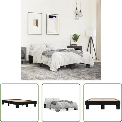 Obrázek produktu pro The Living Store Rám postele černý 120x200 cm materiál na bázi dřeva a kovu
