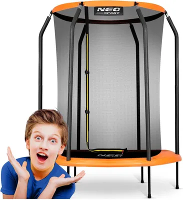 Produktbild von Trampolin für den Garten 152 cm    Das Set beinhaltet:    - Trampolin 152 cm  - 6 Beine  - 6 Stangen mit Schaumstoffschutz  - Internes Sicherheitsnetz mit Reißverschluss    Hauptmerkmale:    - Sicherheitsnetz  - Metallpfosten mit weichem Schaumstoffschutz