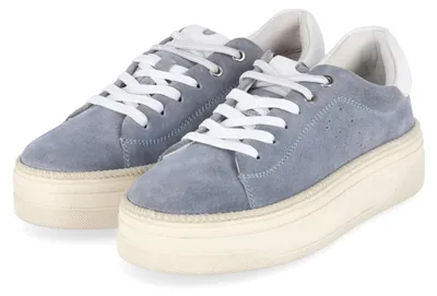Image de Bullboxer : Baskets compensées pour femmes, couleur bleu, en cuir, taille 41