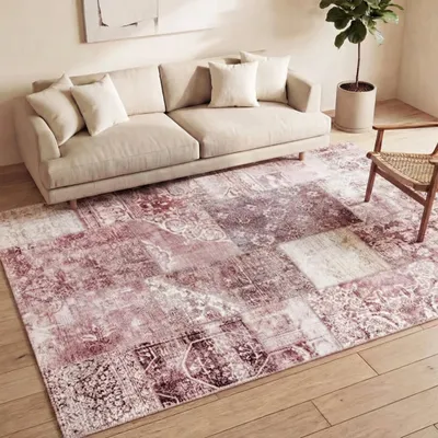Produktbild von Volero - Patchwork Teppich - Lago Rot Rosa - 300x400 cm - Wohnzimmer, Esszimmer, Schlafzimmer - Klassik, Orientalisch