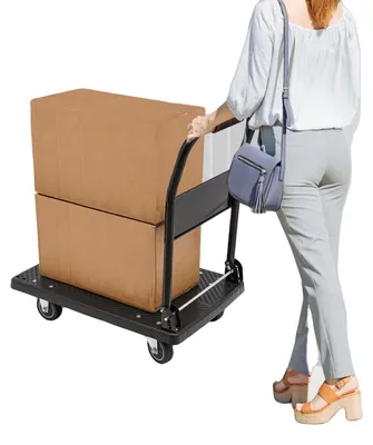 Productafbeelding van Platformwagen, draagvermogen 150 kg, afmetingen 48*72*85 cm, 4 stille wielen, buisdikte 1,5 mm, geen montage nodig