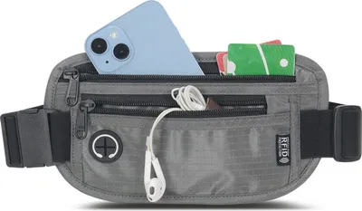 Image de INF Sac banane anti-RFID - Pochette de voyage antivol Gris