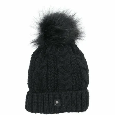 schwarze Bommelmütze