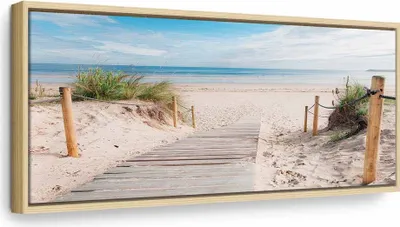 Produktbild von Italienischer Leinwand Leinwandbild - Charming Beach 90x30 cm Landschaften c-B-0158-b-a