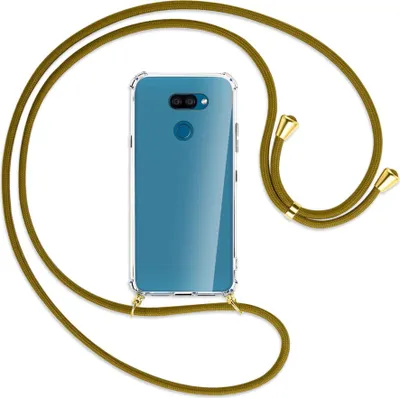 Produktbild von Handykette Backcover-Schutzhülle mit Band (Metall goldfarben) für LG K40S LMX430 - khaki