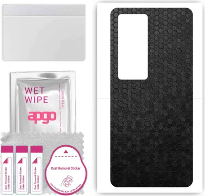 Produktbild von apgo Rückseite Schutzfolie, Skin, kompatibel mit Vivo IQOO 9 SE, Hinten Displayschutzfolie aus Vinylfolie, kratzfest, einfache Montage - Schwarze Honigwabe