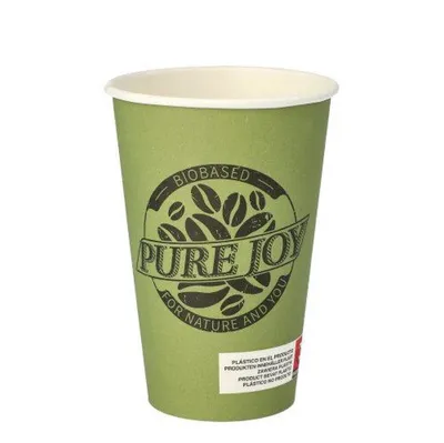 Produktbild von Trinkbecher, Pappe 0,3 l Ø 8 cm · 11,7 cm grün "Pure Joy"