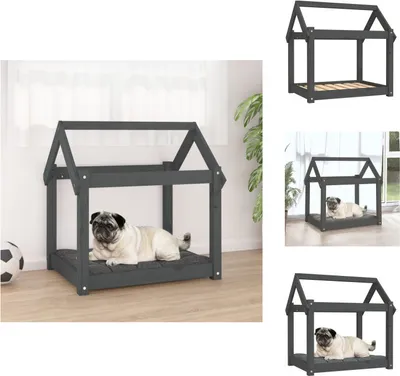 Obrázok produktu pre vidaXL Pelech pre psa sivý 71x55x70 cm z masívneho borovicového dreva - Pelechy pre psov