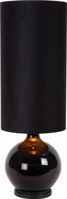 Image de Lampe de table en verre avec abat-jour haut noir 100 cm E27 Esterad Lucide