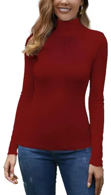 Immagine prodotto di Maglia a maniche lunghe con colletto alto, realizzata in tessuto confortevole