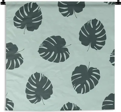 Produktbild von MuchoWow® Wandteppich Wandbehang Sommer - Blätter - Monstera 150x150 cm Tapisserie Dekoration Wandtuch - Wohnaccessoires - Modernes