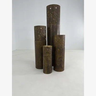 Productafbeelding van Windlichtenpaal, bruin/goud, set van 4 stuks