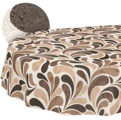 Produktbild von Tischdecke oval 200x140 cm abwaschbar Beige wetterfest für Outdoor Nutzung