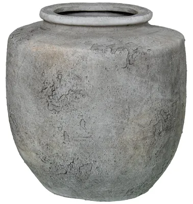 Keramik-Tafelvaas, rustikal weiß, 17x17x14 cm