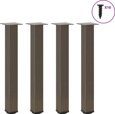 Produktbild von Konsolentischbeine 4 Stk. Naturstahl 72-74 cm Stahl