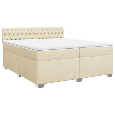 Produktbild von vidaXL Boxspringbett mit Matratze Creme 200x200 cm Stoff