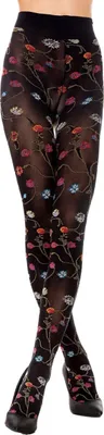 Produktbild von Strumpfhose mit floralem Muster PLATINO 80 DEN black-3