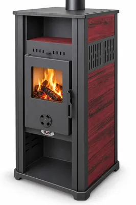 Produktbild von Kaminofen Ambasador 5.0 bordeaux mit Keramikverkleidung