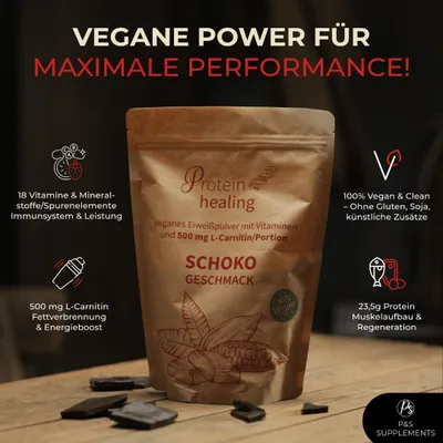 Zdjęcie produktu dla P&S SUPPLEMENTS wegańska czekolada w proszku 500g