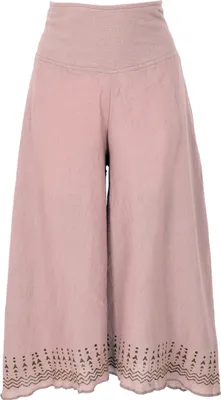 Produktbild von Palazzohose, 3/4 Hosenrock, Bedruckte Natürliche Boho Schlaghose, Sommerhose - Rosenholz, Damen, Pink, Baumwolle, Größe: L