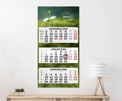 Produktbild von 3-Monatsplaner 2026 mit Jahreslosung, Datumsschieber, Lochung und großen Zahlen, 41 x 26,6 cm