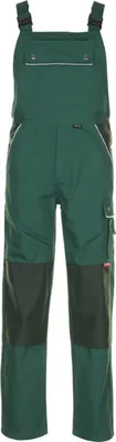 A pair of green canvas overalls.