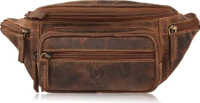 Zdjęcie produktu dla Skórzana saszetka biodrowa nerka w stylu vintage brązowa Paolo Peruzzi męska damska