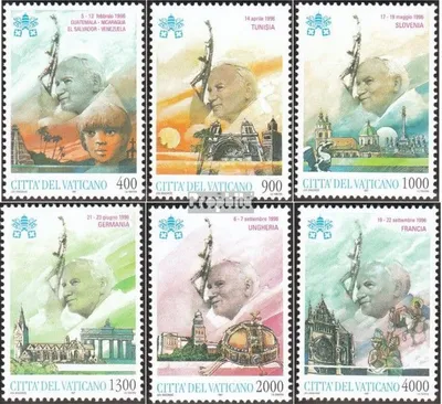 Produktbild von Briefmarken Vatikanstadt 1997 Mi 1227-1232 (kompl.Ausgabe) gestempelt Weltreisen