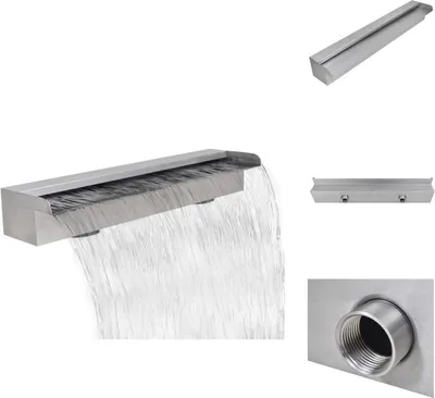 Zdjęcie produktu dla vidaXL Basenowa fontanna wodospadowa prostokątna stal nierdzewna 60 cm - Fontanny i wodospady