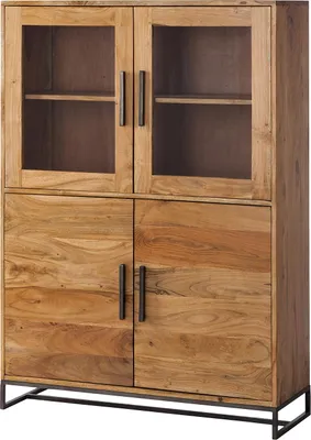 Produktbild von home24 Highboard - Akazie Massiv / Eisen