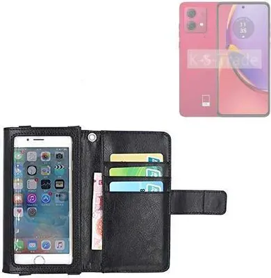Produktbild von K-S-Trade Handy Hülle Schutz Hülle Kompatibel mit Motorola Moto G84 5G Case mit Displayschutz / Schutzfolie Flip Cover Wallet case Etui Hülle