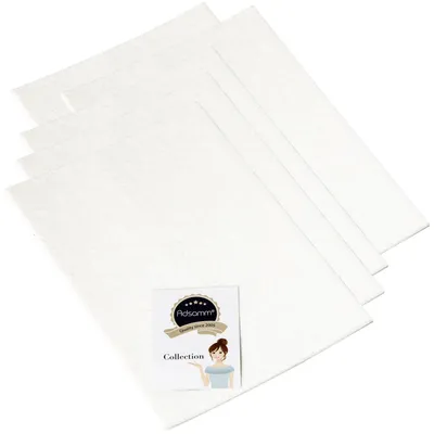 5 selbstklebende Filzplatten, weiß, 200 x 300 mm