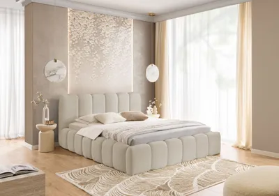 Produktbild von YOURHOUSE24 Polsterbett Micandi Doppelbett Bettgestell mit Metallrahmen (Farbe: Catch me 02, Größe: 180x200 cm)