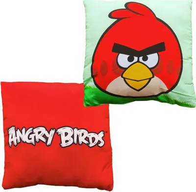 Produktbild von JACK Dekokissen 40x40cm witzige Vögel Comic Rot Gelb Grün Wendekissen Kissen Vogel Schwein, Farbe:Rot
