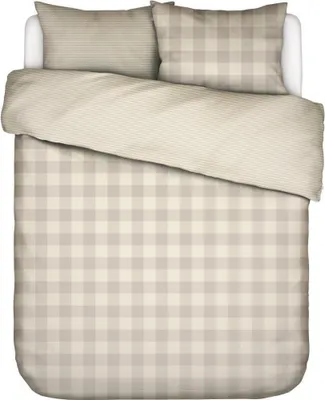 Produktbild von Essenza Bettwäsche-Garnitur Satin Chess Farbe Oatmeal Größe 140x200+70x90