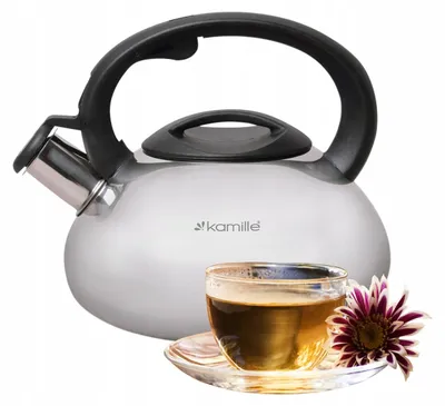 Produktbild von Edelstahl-Wasserkocher Mit Pfeifer, Induktionsgeeignet, 2,5 L