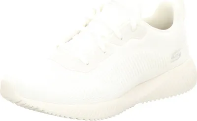 A white Skechers sneaker is shown from the side against a white background.